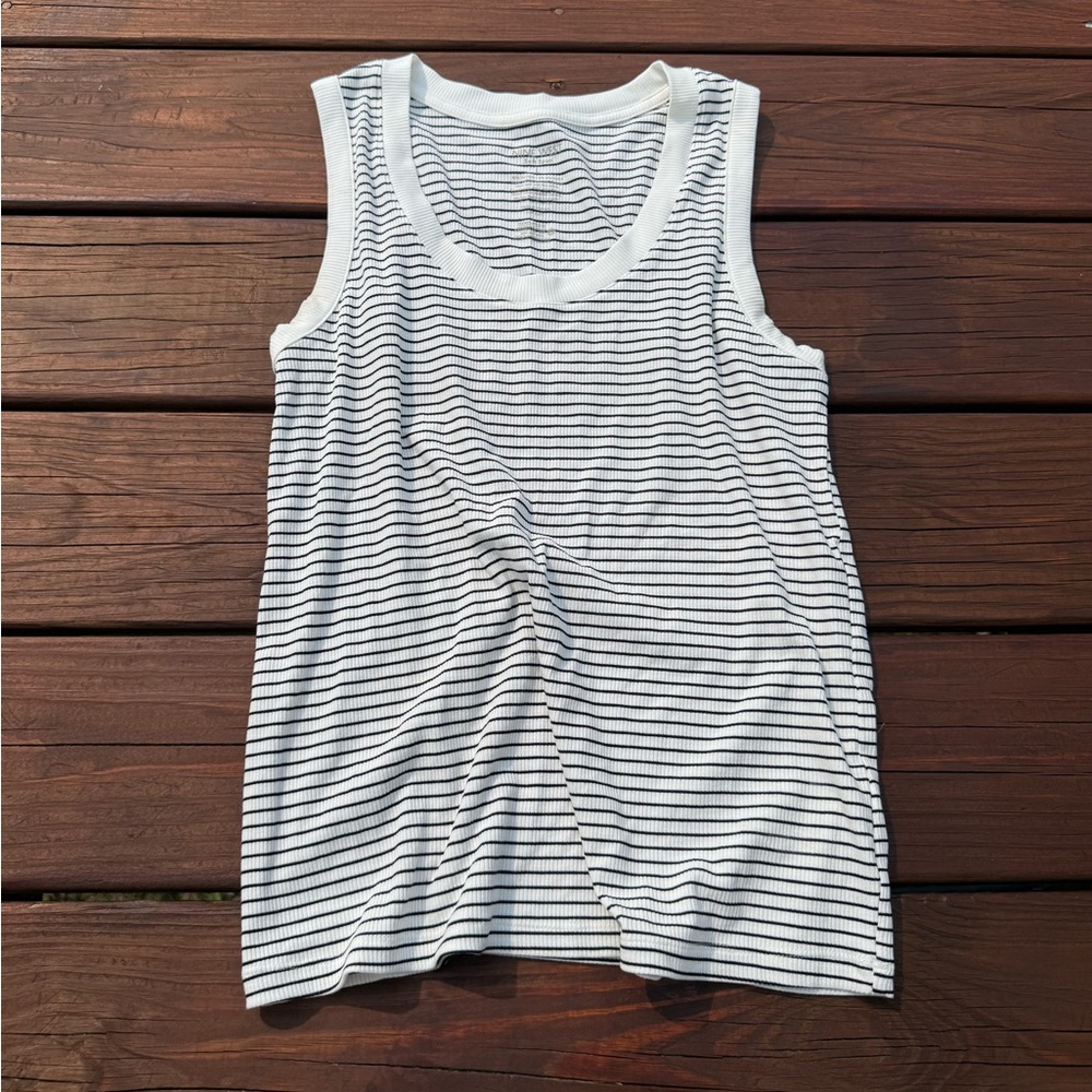Nine West Black and White Striped Top